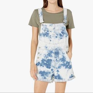 Levis Tie Dye Overalls Shorts Blue Shortall NWT
